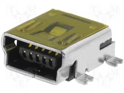 Гнездо USB MUSB-G5P Гнездо; USB B mini; SMT; PIN:5; хоризонтално
